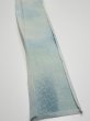 Photo2: 1i07z40  Japanese Kimono Silk  FABRIC Willow Light blue-gray 57.1x7.3 (2)