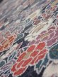 Photo4: 1i05z90  Japanese Kimono Silk  FABRIC Flowers Dark navy 67.3x14.6 (4)