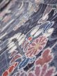 Photo4: 1i09z50  Japanese Kimono Silk  FABRIC Flowers Dark navy 79.5x6.7 (4)
