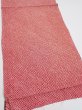 Photo3: 1i01z50  Japanese Kimono Silk SHIBORI FABRIC  Red Off-white 42.5x14.4 (3)