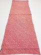 Photo5: 1i02z60  Japanese Kimono Silk SHIBORI FABRIC  Red Off-white 42.9x14.2 (5)