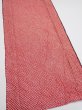 Photo3: 1i03z80  Japanese Kimono Silk SHIBORI FABRIC  Red Off-white 68.5x14.2 (3)