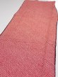 Photo4: 1i06z80  Japanese Kimono Silk SHIBORI FABRIC  Red Off-white 67.3x14.4 (4)