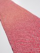Photo1: 1i07z40  Japanese Kimono Silk SHIBORI FABRIC  Red Off-white 63.0x7.5 (1)