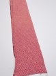 Photo2: 1i07z40  Japanese Kimono Silk SHIBORI FABRIC  Red Off-white 63.0x7.5 (2)