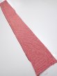 Photo5: 1i07z40  Japanese Kimono Silk SHIBORI FABRIC  Red Off-white 63.0x7.5 (5)