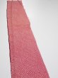 Photo3: 1i08z40  Japanese Kimono Silk SHIBORI FABRIC  Red Off-white 63.0x7.5 (3)
