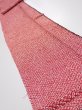 Photo1: 1i09z50  Japanese Kimono Silk SHIBORI FABRIC  Red Off-white 86.6x6.7 (1)