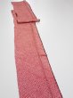 Photo3: 1i09z50  Japanese Kimono Silk SHIBORI FABRIC  Red Off-white 86.6x6.7 (3)