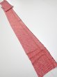 Photo5: 1i09z50  Japanese Kimono Silk SHIBORI FABRIC  Red Off-white 86.6x6.7 (5)