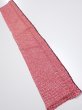 Photo1: 1i10z30  Japanese Kimono Silk SHIBORI FABRIC  Red Off-white 38.6x6.7 (1)