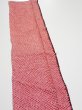 Photo4: 1i10z30  Japanese Kimono Silk SHIBORI FABRIC  Red Off-white 38.6x6.7 (4)