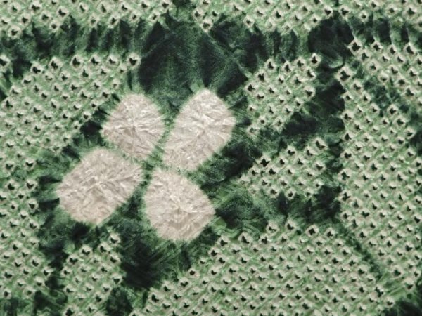Photo4: 6420T01z520 Vintage Japanese Kimono Silk SHIBORI HAORI  Light green (4)