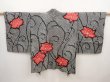 Photo1: 6420T03z510 Vintage Japanese Kimono Silk SHIBORI HAORI Flower Black (1)
