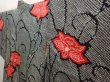 Photo2: 6420T03z510 Vintage Japanese Kimono Silk SHIBORI HAORI Flower Black (2)