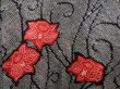Photo3: 6420T03z510 Vintage Japanese Kimono Silk SHIBORI HAORI Flower Black (3)
