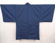 Photo5: 6420T04z670 Vintage Japanese Kimono Silk Men's HAORI Jigami Dull navy (5)