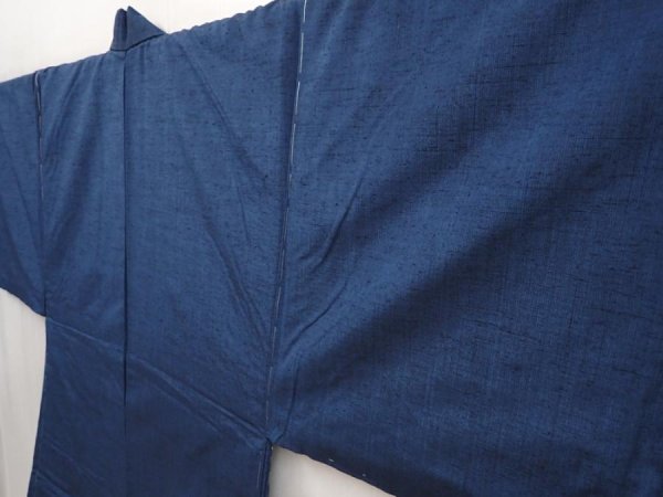 Photo6: 6420T04z670 Vintage Japanese Kimono Silk Men's HAORI Jigami Dull navy (6)