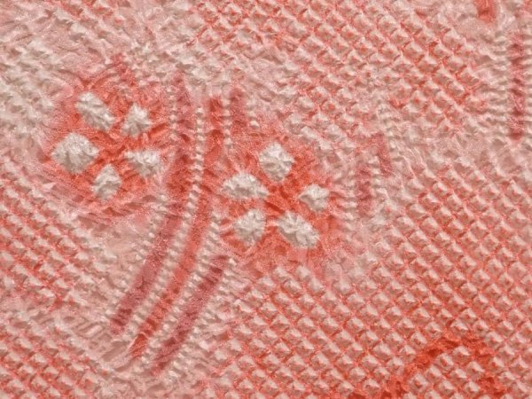 Photo4: 6420T05z480 Vintage Japanese Kimono Silk SHIBORI HAORI Wave Pink (4)