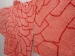 Photo2: 6420T07z460 Vintage Japanese Kimono Silk SHIBORI HAORI Flower Red (2)