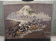 Photo2: 6420T08z440 Vintage Japanese Kimono Silk Men's OSHIMA HAORI Mt.Fuji Black (2)