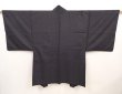 Photo5: 6420T08z440 Vintage Japanese Kimono Silk Men's OSHIMA HAORI Mt.Fuji Black (5)
