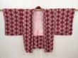 Photo5: 6420T09z470 Vintage Japanese Kimono Silk SHIBORI HAORI  Dark grape (5)