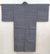 Photo1: 6420T12z890  Japanese Kimono Blend silk Men's   Blue-Gray (1)