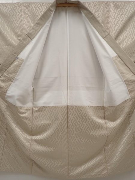 Photo8: 6420T13z960  Japanese Kimono Synthetic Men's  Sayagata Sand beige (8)