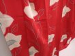 Photo3: 6421T08z760 Vintage Japanese Kimono Silk KOMON Flower Dull red (3)