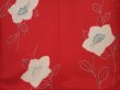 Photo5: 6421T08z760 Vintage Japanese Kimono Silk KOMON Flower Dull red (5)