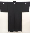 Photo1: 6421T09z1050 Vintage Japanese Kimono Silk Men's  Plain Black (1)