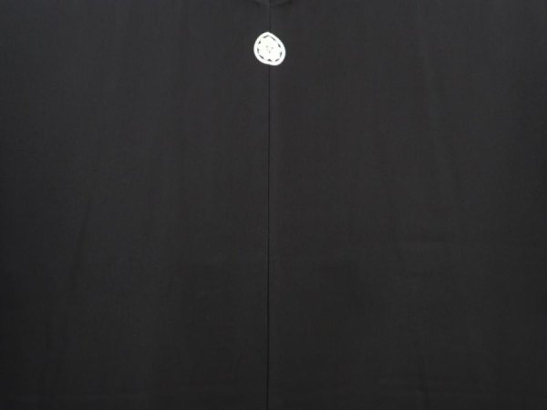 Photo3: 6421T09z1050 Vintage Japanese Kimono Silk Men's  Plain Black (3)