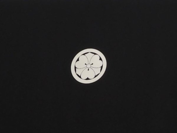 Photo5: 6421T09z1050 Vintage Japanese Kimono Silk Men's  Plain Black (5)