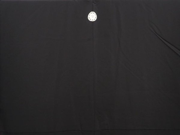 Photo3: 6421T10z900 Vintage Japanese Kimono Silk Men's  Plain Black (3)
