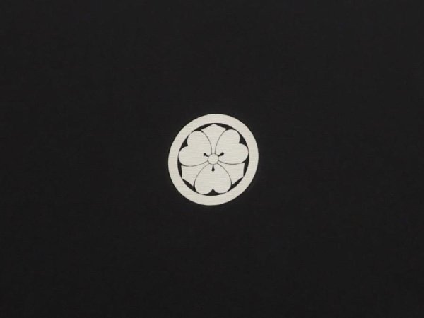 Photo5: 6421T10z900 Vintage Japanese Kimono Silk Men's  Plain Black (5)