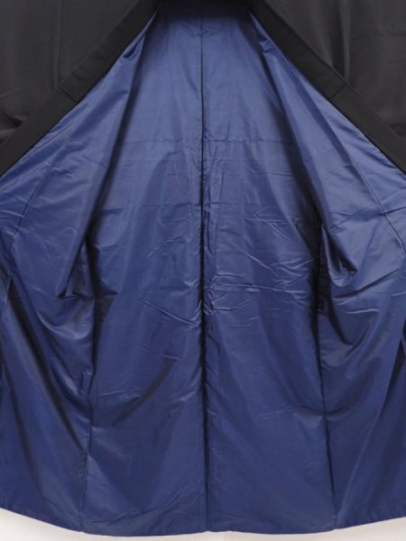 Photo8: 6421T10z900 Vintage Japanese Kimono Silk Men's  Plain Black (8)