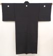 Photo1: 6421T11z930 Vintage Japanese Kimono Silk Men's  Plain Black (1)