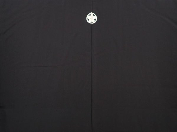 Photo3: 6421T11z930 Vintage Japanese Kimono Silk Men's  Plain Black (3)