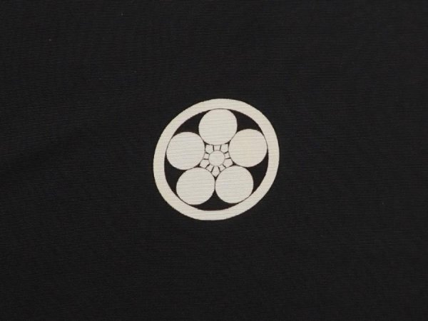 Photo5: 6421T11z930 Vintage Japanese Kimono Silk Men's  Plain Black (5)