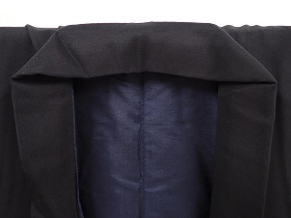 Photo6: 6421T11z930 Vintage Japanese Kimono Silk Men's  Plain Black (6)