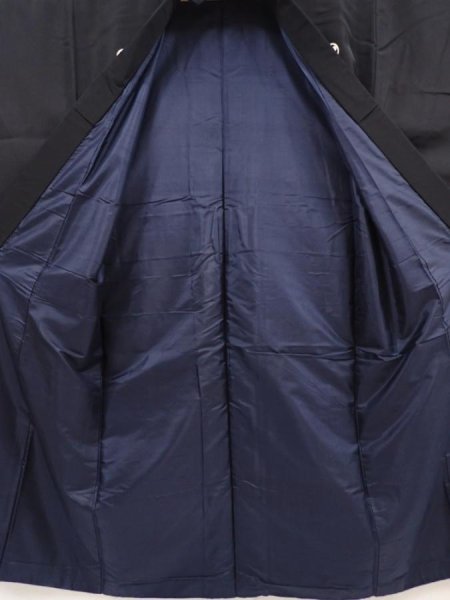 Photo8: 6421T11z930 Vintage Japanese Kimono Silk Men's  Plain Black (8)