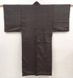 Photo1: 6421T12z630 Vintage Japanese Kimono Silk Men's   Dark moss green (1)