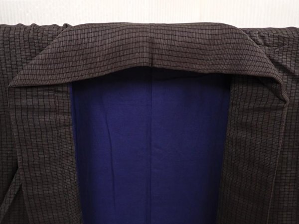 Photo6: 6421T12z630 Vintage Japanese Kimono Silk Men's   Dark moss green (6)