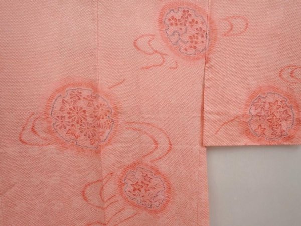 Photo3: 6421T01z480 Vintage Japanese Kimono Silk SHIBORI HAORI Flowers Pink (3)