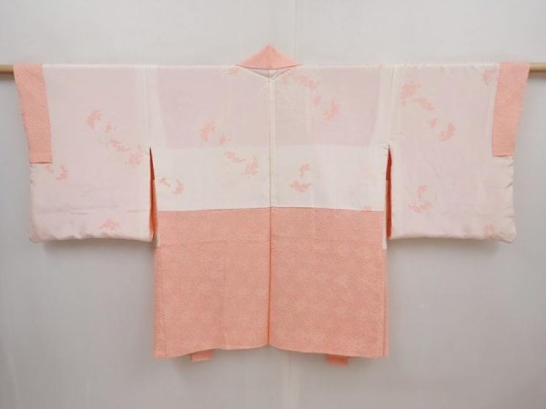 Photo6: 6421T01z480 Vintage Japanese Kimono Silk SHIBORI HAORI Flowers Pink (6)