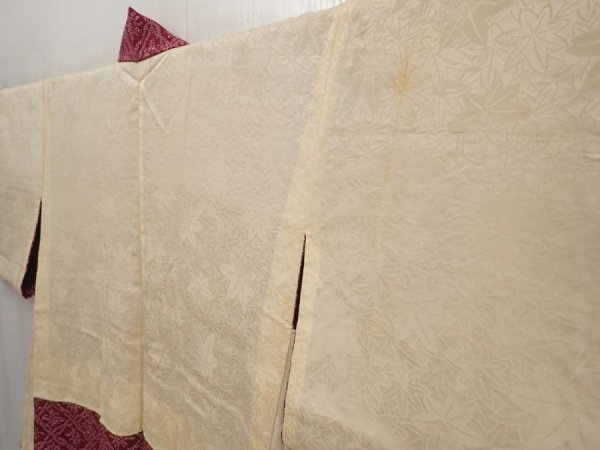 Photo7: 6421T03z450 Vintage Japanese Kimono Silk SHIBORI HAORI  Dark grape (7)