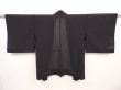 Photo1: 6423T02z260 Vintage Japanese Kimono Silk See through HAORI Flower Black (1)