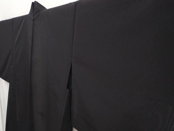 Photo2: 6423T02z260 Vintage Japanese Kimono Silk See through HAORI Flower Black (2)