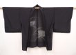 Photo5: 6423T03z310 Vintage Japanese Kimono Silk See through HAORI Jigami Black (5)